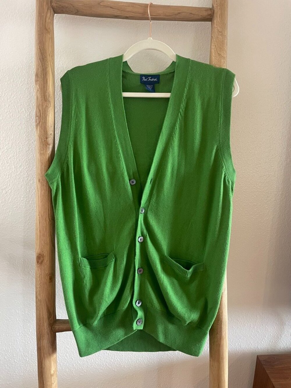 Paul Fredrick Button Up Sweater Vest with front pockets
